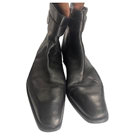 Gucci black leather ankle boots Black