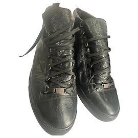 Baskets Balenciaga en cuir noir Noir