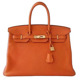 Sac Hermès Birkin 35 togo orange Orange
