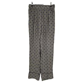 Sandro Printed Pants Brown Polyester Brown