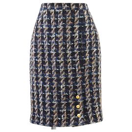 Chanel Wool Tweed Houndstooth Skirt Multiple colors
