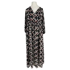 Sandro Robe à imprimé fleurs Black