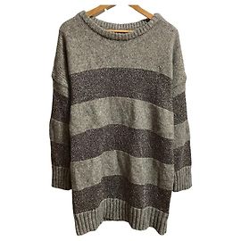 Autre Marque GRACE Class Lame Border Strick-2way-Top Braun Andere
