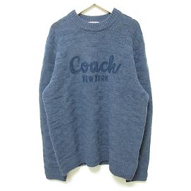 Coach Signature Wollpullover Blau Marineblau