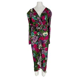 Autre Marque Vestido largo estampado de seda Ronny Kobo Multicolor