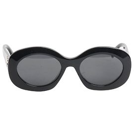 Céline Black Triomphe oversized round-frame sunglasses Black