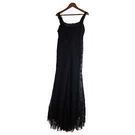 Valentino Maxikleid aus schwarzer Spitze Schwarz