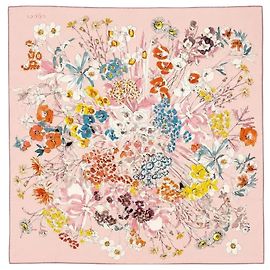 Gucci Seidentwill-Schal mit rosa Blumenmuster Pink