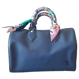 Louis Vuitton mala Speedy 25 em couro Epi azul Azul