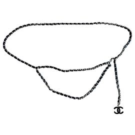 Chanel chain belt with CC logo Black Golden