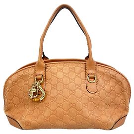 Gucci Brown Leather Handbag Brown