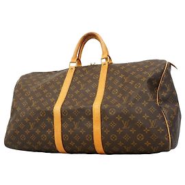 Borsa Louis Vuitton Boston Monogram Keepall 55 Marrone