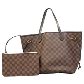 Sac Cabas Louis Vuitton Damier Neverfull MM Damier ebène