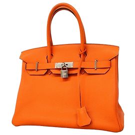 Hermès Sac à main Hermes Birkin 30 en cuir Togo Orange Orange