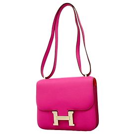 Hermès Bolsa de Ombro Hermes Constance Mini Verso Laranja