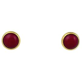 Hermès Pendientes redondos Hermes Eclipse Roja Dorado