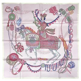 Hermès Lenço Hermes Carre 90 Timpanist Rosa Multicor
