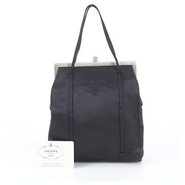 Prada B6063 Black Handbag Tote Black