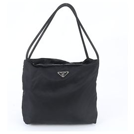 Saco Tote Prada em nylon Tessuto com logótipo triangular Preto