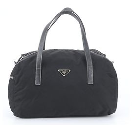 Saco Tote Prada em Nylon Tessuto e Couro Saffiano Preto
