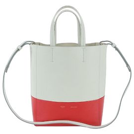 Céline Celine Vertical Cabas Small Sac à épaule 2-Way en cuir Rouge Vert