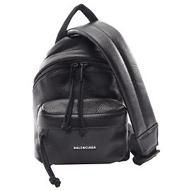 Balenciaga Black Mini Leather Oversized Backpack Crossbody Black