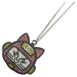 Chanel 89431 Halskette Silber Pink Weiß Gelb