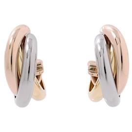 Cartier Trinity Earrings Classic Model Pink White Yellow