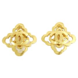 Chanel Gold Clip-Ohrringe Golden