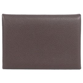 Hermès Hermes Calvi Duo Coin Case Brown