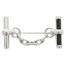 Broche Hermès Flibustier Noir Argenté
