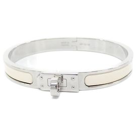 Hermès Pulsera Charm Hermes Mini Click Kelly GM Plata Beige