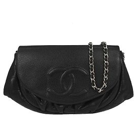 Cartera Half Moon Wallet on Chain Caviar Chanel Negro