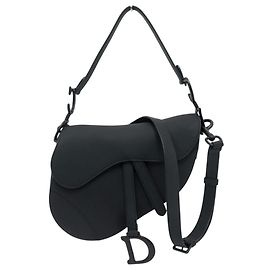 Christian Dior NEW DIOR SADDLE SO BLACK MEDIUM HANDBAG BLACK LEATHER SHOULDER STRAP Black
