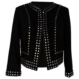 Michael Kors Studded Open Blazer in Black Polyester Black