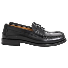 Logo Gucci Interlocking G in pelle nera Nero