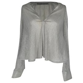 Iro Noumea Bluse aus metallic-silbernem Polyester Silber Metallisch