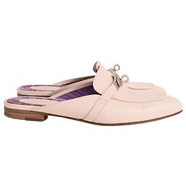Mules Hermès Oz em couro bege Bege