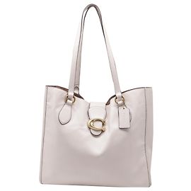 Sac cabas Coach Theo en cuir blanc Blanc Écru