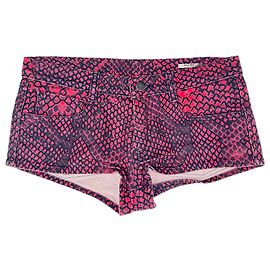 Mini shorts em algodão vermelho com estampado de pele de cobra Miu Miu Vermelho