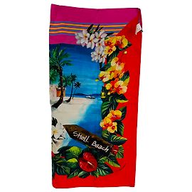 Sciarpa sarong Dolce & Gabbana Shell Beach in seta multicolore Multicolore