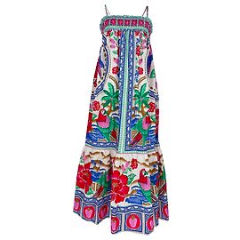 Abito maxi da spiaggia Farm Rio Flowers in cotone multicolore Multicolore