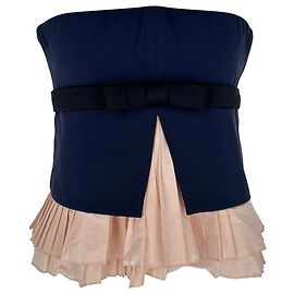 Chloé Pleated Accent Strapless Top in Multicolor Viscose Multiple colors