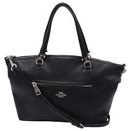 Bolsa Satchel Coach Prairie em couro preto Preto