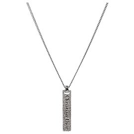 Dior Collar de plata con placa cúbica Plata