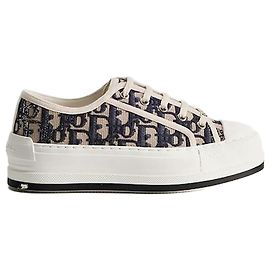Dior Walk'n' Platform Sneaker Deep Blue Oblique Embroidery Cotton Blau