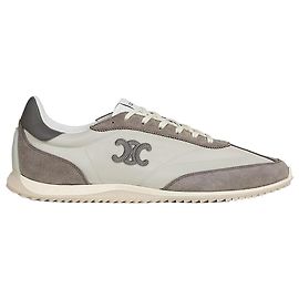 Céline Sneakers basse stringate Triomphe Racer in nylon, camoscio, vitello e pelle di vitello Grigio Marrone