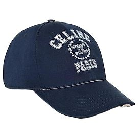 Céline Baseball Cap Washed Cotton Gabardine Navy White Blue