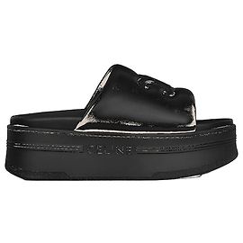 Céline Triomphe Block Slide Lambskin Black Black