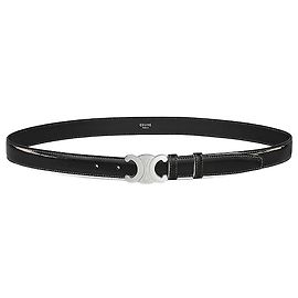Céline Triomphe Belt Turuion Leather Black Black